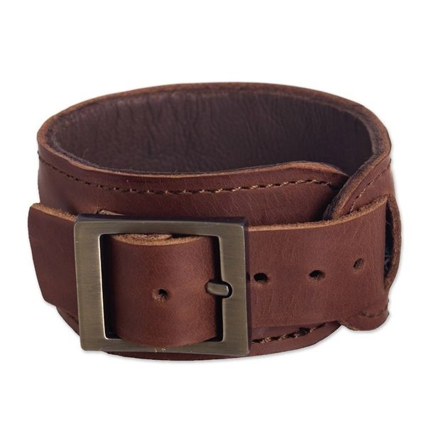 Alternate image for Handmade Leather and Wool Bracelet from Peru Cusco Lands