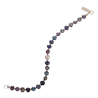 Alternate image for Sterling Silver and Cultured Pearl Strand Bracelet from Peru Infinite Wisdom