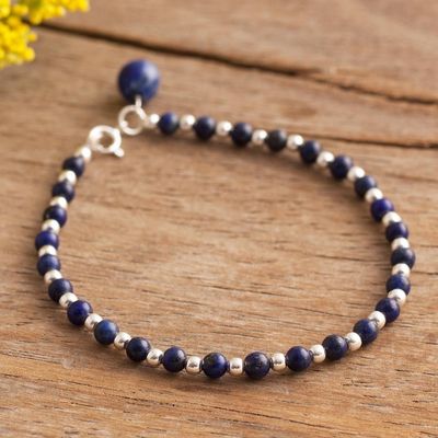 Alternate image for Lapis Lazuli Beaded Bracelet Crafted in Peru Magical Gleam