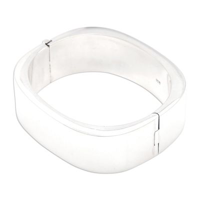 Alternate image for Minimalist Sterling Silver Bangle-Style Wristband Bracelet Shine on Your Own