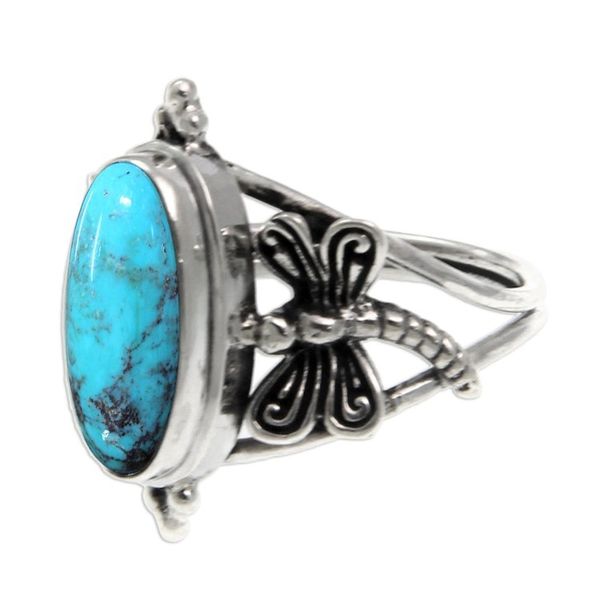 Alternate image for Magnesite and Sterling Silver Cocktail Ring Dragonfly Sky