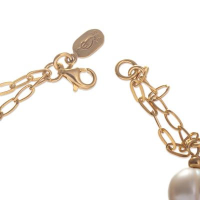 Alternate image for Cultured Pearl Gold Plated Bracelet Posh