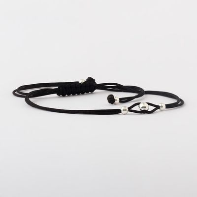 Alternate image for Aurora Black Macrame Unity Bracelet with Sterling Silver Black in Unity