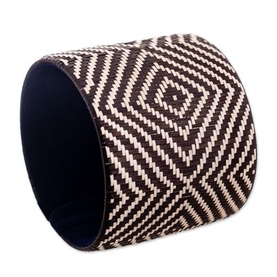 Alternate image for Natural Fiber Dark Brown and Ivory Cuff Bracelet Singing Dove