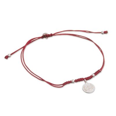 Alternate image for Sterling Peruvian Coat of Arms Charm Bracelet in Dark Red Peruvian Shield in Dark Red