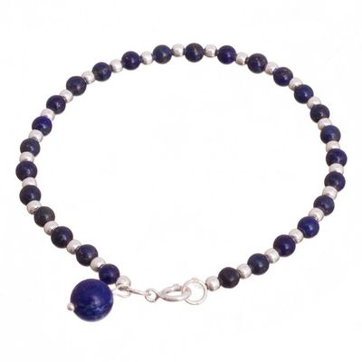 Alternate image for Lapis Lazuli Beaded Bracelet Crafted in Peru Magical Gleam