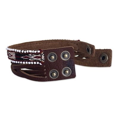 Alternate image for Andean Braided Leather and Wool Bracelet Andean Roads