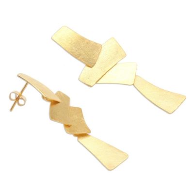 Alternate image for Handmade Gold-Plated Dangle Earrings Perfectly Golden