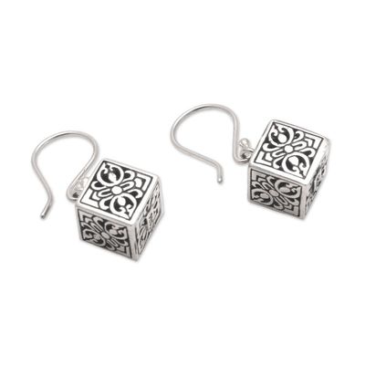 Alternate image for Sterling Silver Cube Dangle Earrings from Bali Elegant Dice