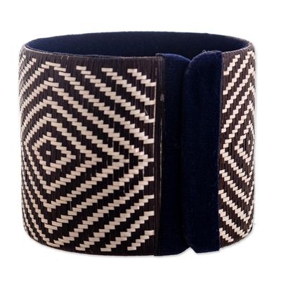 Alternate image for Natural Fiber Dark Brown and Ivory Cuff Bracelet Singing Dove