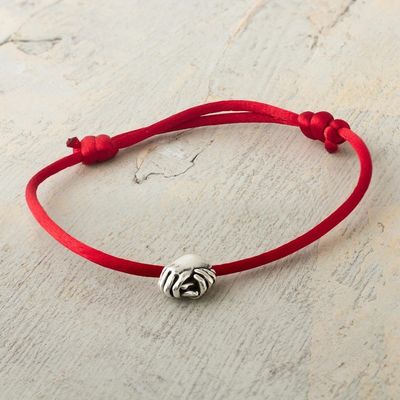 Alternate image for Andean Handmade Sterling Silver Red Cord Unity Bracelet Together in Everything