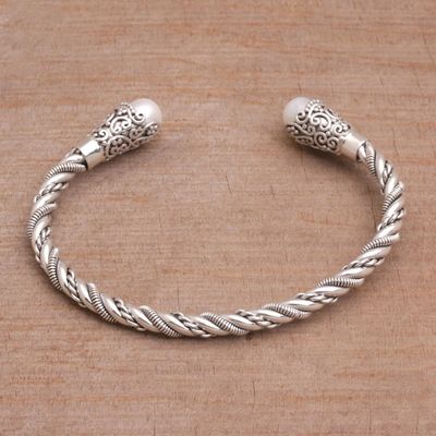 Alternate image for White Cultured Pearl Cuff Bracelet from Bali Jepun Seeds in White