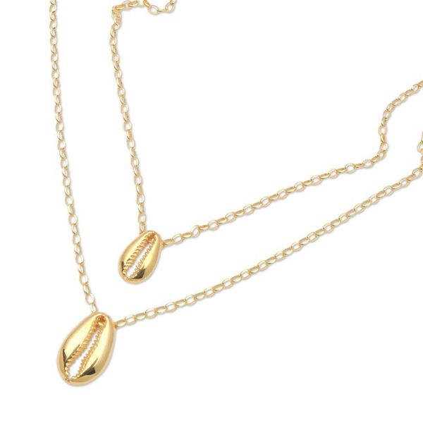 Alternate image for Gold Plated Sterling Silver Double Strand Necklace Cowry Shell