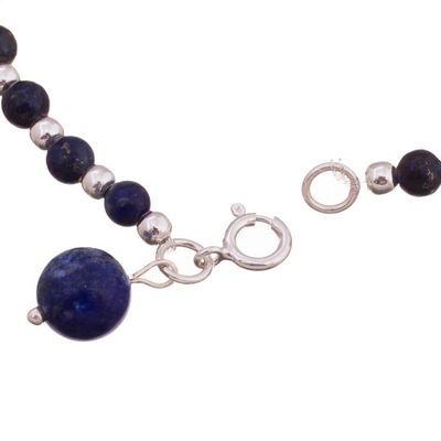 Alternate image for Lapis Lazuli Beaded Bracelet Crafted in Peru Magical Gleam