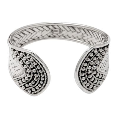 Alternate image for Classic Sterling Silver Cuff Bracelet in a Polished Finish Woven Luxury