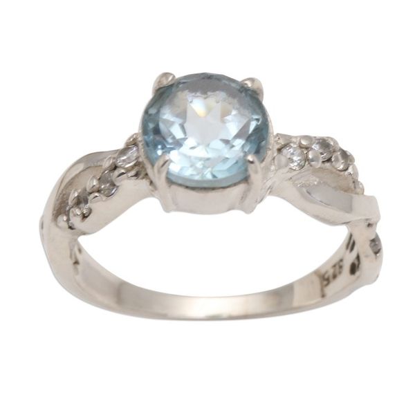 Alternate image for Blue Topaz and Quartz Sterling Silver Ring Must Be Love