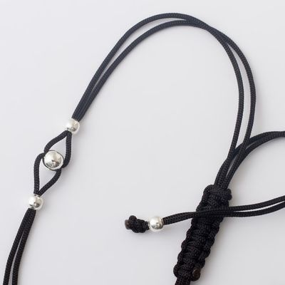 Alternate image for Aurora Black Macrame Unity Bracelet with Sterling Silver Black in Unity