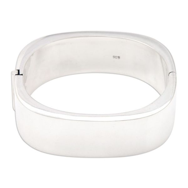 Alternate image for Minimalist Sterling Silver Bangle-Style Wristband Bracelet Shine on Your Own