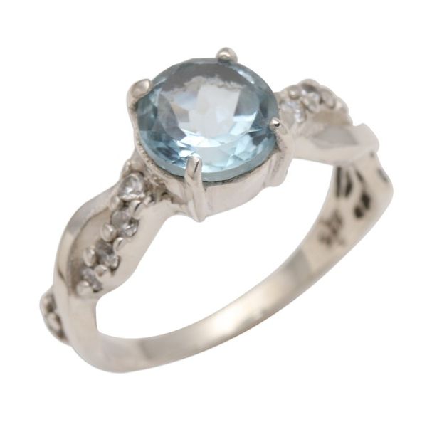 Alternate image for Blue Topaz and Quartz Sterling Silver Ring Must Be Love