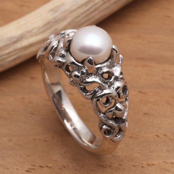 Alternate image for Hand Made Sterling Silver and Pearl Ring Majesty