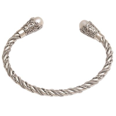 Alternate image for White Cultured Pearl Cuff Bracelet from Bali Jepun Seeds in White