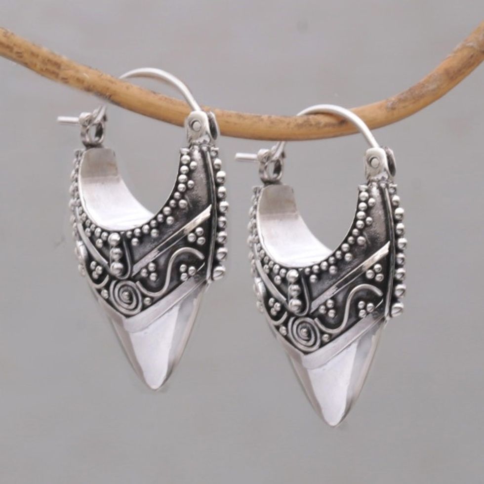 Ornate Balinese Hoop Earrings 'Bali Origin'
