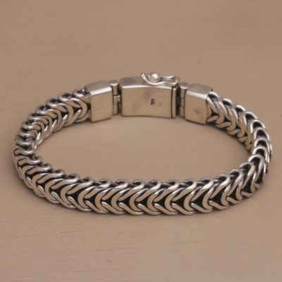 Alternate image for Bracelet Crafted of Sterling Silver from Bali Mystery Links