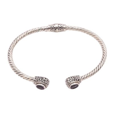 Alternate image for Faceted Amethyst Cuff Bracelet from Bali Generous Sparkle