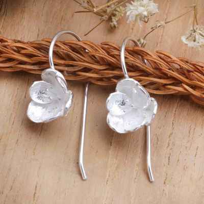 Alternate image for Sterling Silver Drop Earrings from Bali Petite Camellia
