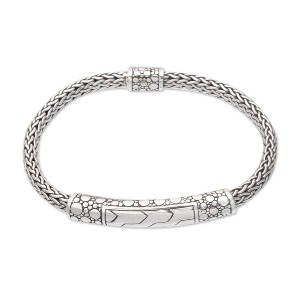 Alternate image for Polished Sterling Silver Pendant Bracelet from Bali Path to Denpasar