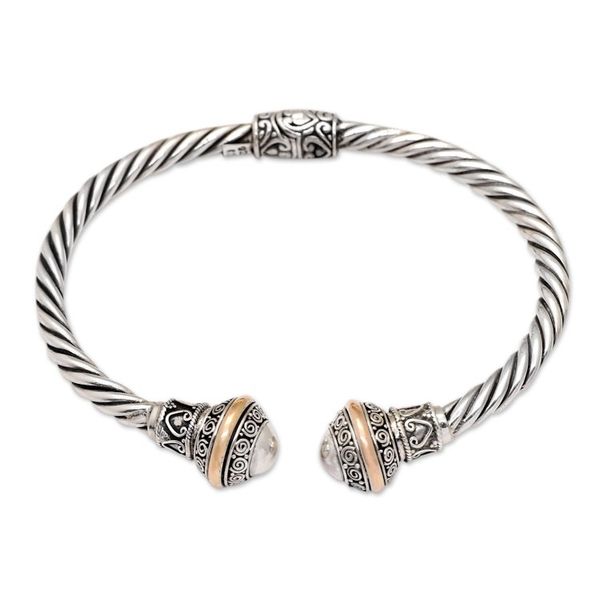 Alternate image for Traditional 18k Gold-Accented Sterling Silver Cuff Bracelet Paradisiacal Harmony