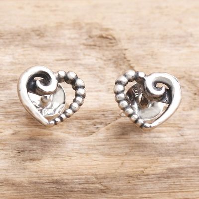 Alternate image for Sterling Silver Heart-Motif Stud Earrings Small Heart