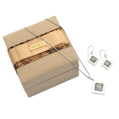 Alternate image for 925 Silver Earrings and Pendant Necklace Curated Gift Box Weaving Kites