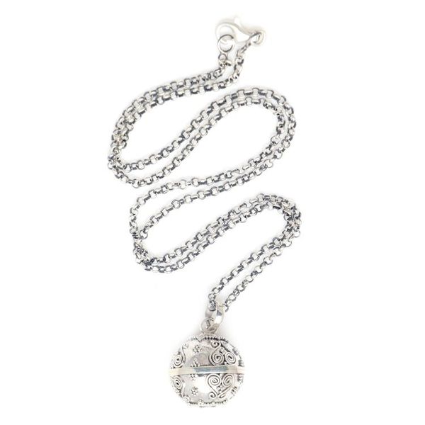 Alternate image for Heart Theme Amulet Sterling Silver Harmony Ball Necklace Heart of the Angels