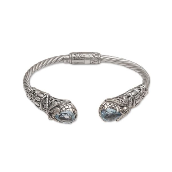 Alternate image for Sterling Silver Dragonfly Blue Topaz Cuff Bracelet Dragonfly Lake