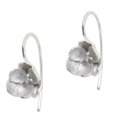 Alternate image for Sterling Silver Drop Earrings from Bali Petite Camellia