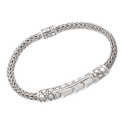 Alternate image for Polished Sterling Silver Pendant Bracelet from Bali Path to Denpasar
