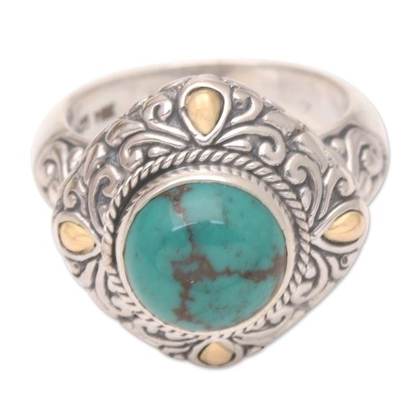 Alternate image for Artisan Crafted Cocktail Ring with Gold Accents Royal Touch