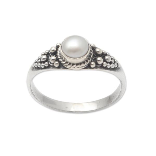 Alternate image for Cultured Pearl and Sterling Silver Single Stone Ring Opposite Directions