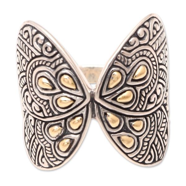 Alternate image for Gold-Accented Cocktail Ring with Butterfly Motif Give Me Butterflies