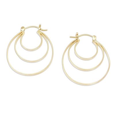 Alternate image for High-Polished Modern 18k Gold-Plated Hoop Earrings Hypnotizing Victory