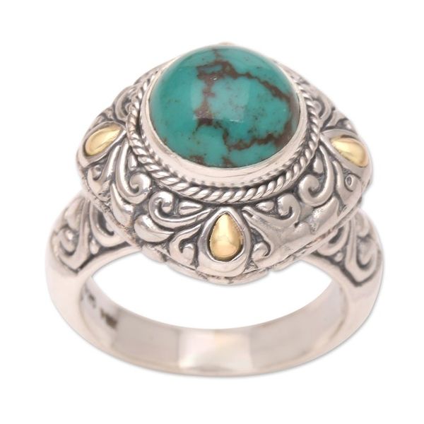 Alternate image for Artisan Crafted Cocktail Ring with Gold Accents Royal Touch