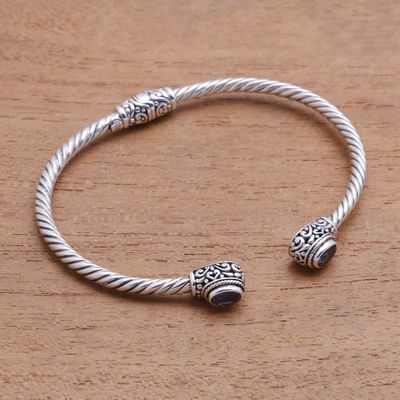 Alternate image for Faceted Amethyst Cuff Bracelet from Bali Generous Sparkle