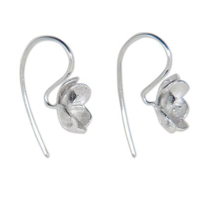 Alternate image for Sterling Silver Drop Earrings from Bali Petite Camellia
