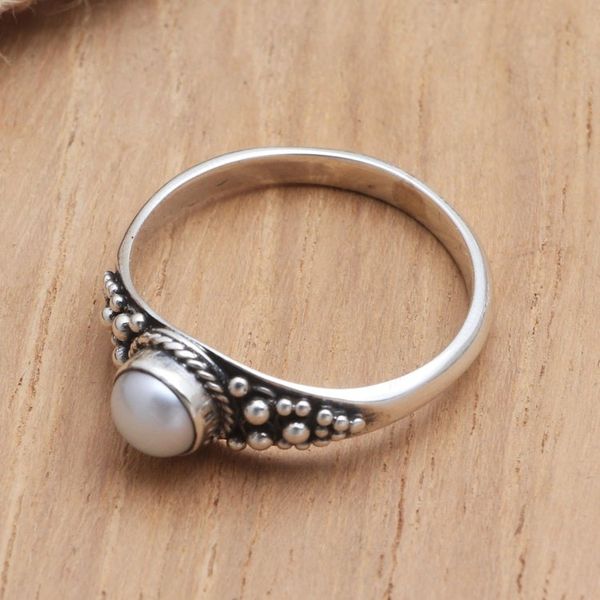 Alternate image for Cultured Pearl and Sterling Silver Single Stone Ring Opposite Directions