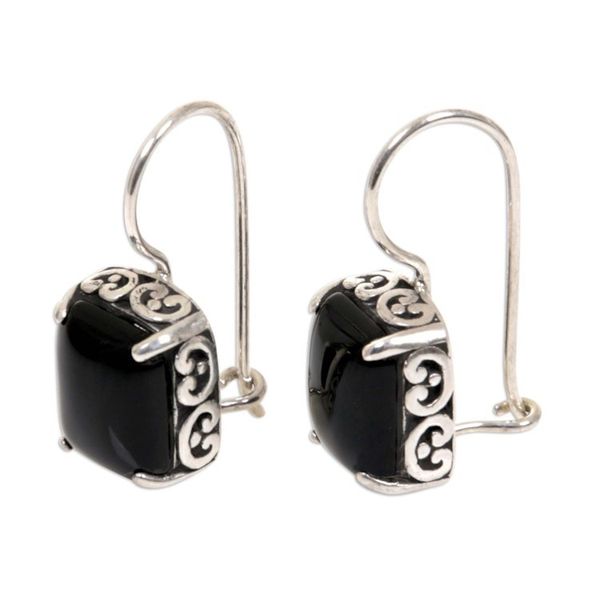 Alternate image for Sterling Silver Onyx Drop Earrings Imagine