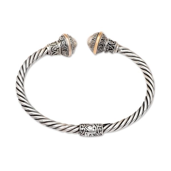 Alternate image for Traditional 18k Gold-Accented Sterling Silver Cuff Bracelet Paradisiacal Harmony