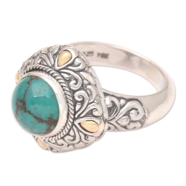 Alternate image for Artisan Crafted Cocktail Ring with Gold Accents Royal Touch
