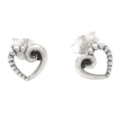 Alternate image for Sterling Silver Heart-Motif Stud Earrings Small Heart