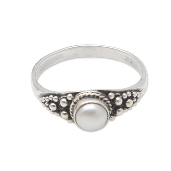 Alternate image for Cultured Pearl and Sterling Silver Single Stone Ring Opposite Directions
